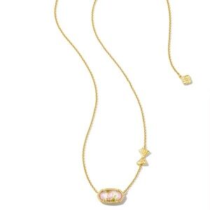 pink floral LoveShackFancy x Kendra Scott Elisa necklace